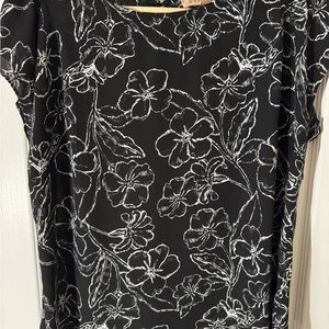 Philosophy Black and White Graphic Blouse